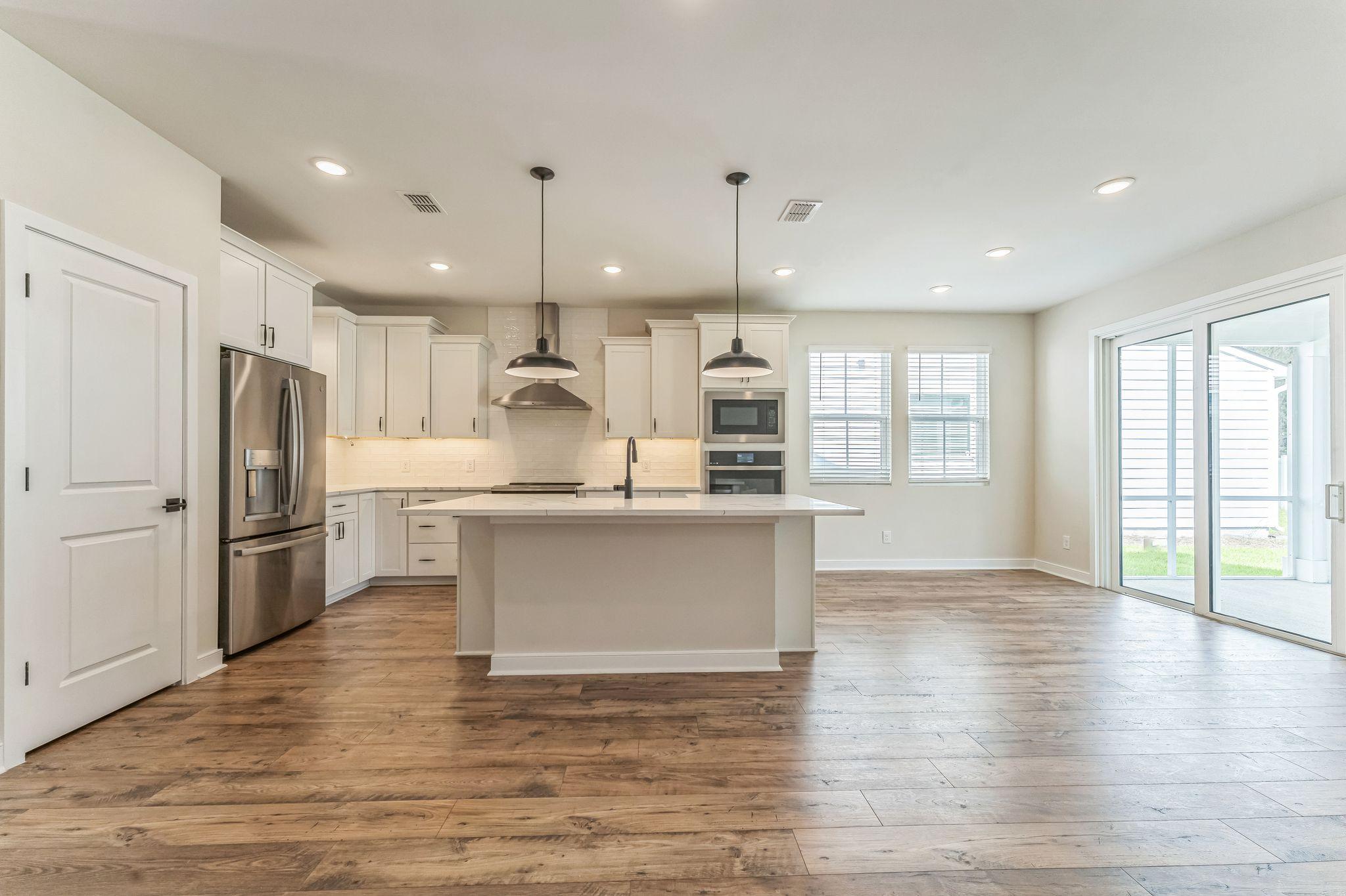 Kitchen with pendant lighting
