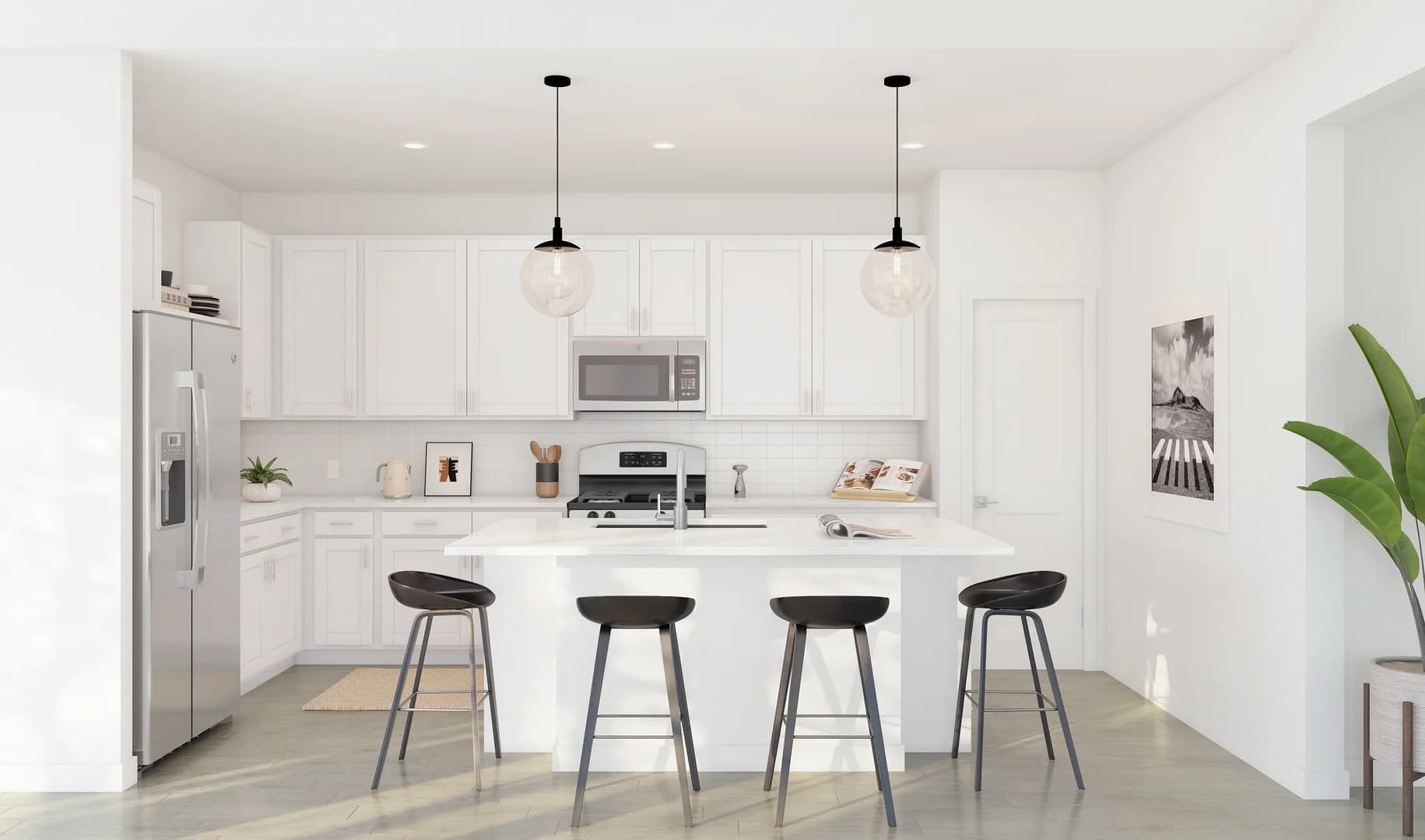 Passionflower II Kitchen Loft Palette 1 Ascend Black and White Loft