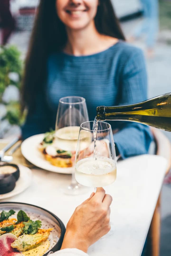 Dining Outside with Wine