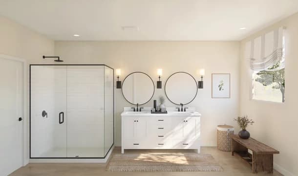 Barcelona Owners Bath Farmhouse Palette 4 Level 1 European Farmhouse