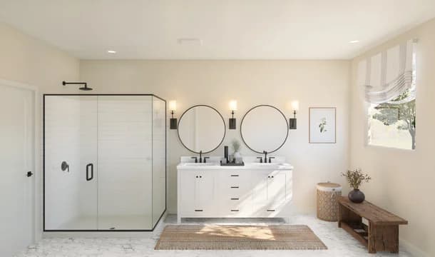 Barcelona Owners Bath Farmhouse Palette 6 Level 1 European Farmhouse