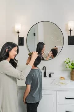 Elevon Frankfurt Mother Combing Sons Hair Farmhouse Palette 6 Level 1