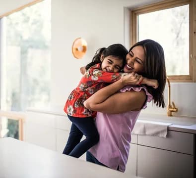 Mother and Child In Kitchen