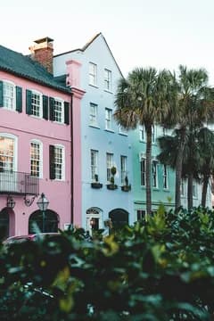 Downtown Charleston SC Colorful Row Houses