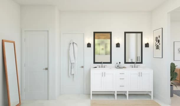 Palo Verde Joshua Landing Amadora Primary Bath 1 Loft Level 1 Black and White Loft