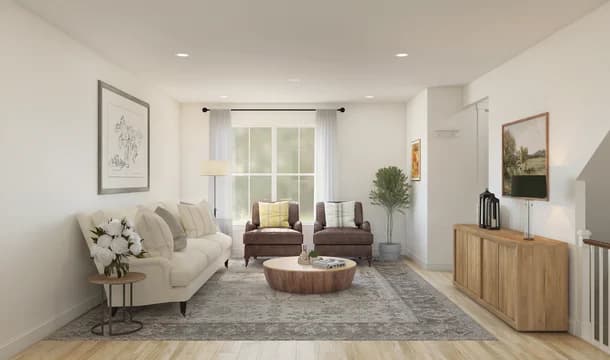 Townes at Northlake Cape May Great Room Farmhouse Palette 4 Level 2 Traditional Farmhouse