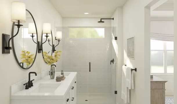 Townes at Northlake Cape May Primary Bath Farmhouse Palette 4 Level 2 Traditional Farmhouse