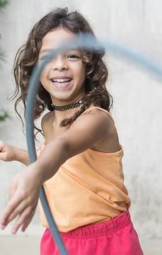 Kid with a hula hoop