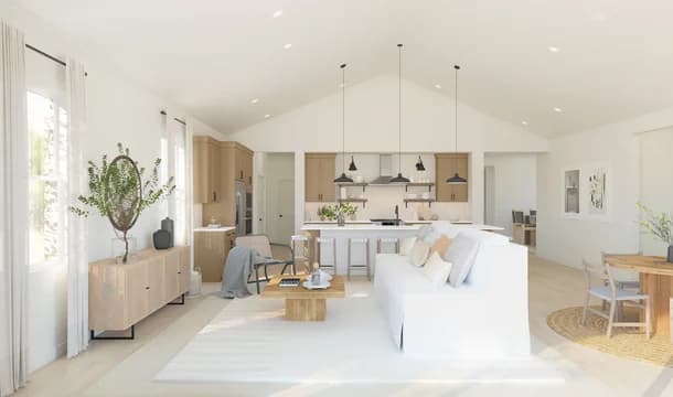 Oakwood at New Hampstead Santa Fe Great Room Farmhouse Palette 6 Level 1 Coastal Farmhouse