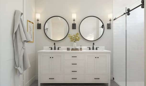 The Delta at Asbury Park Cape May Primary Bath Farmhouse Palette 3 Level 3 Traditional Farmhouse