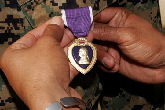 Purple Heart Being Pinned on a Recipient