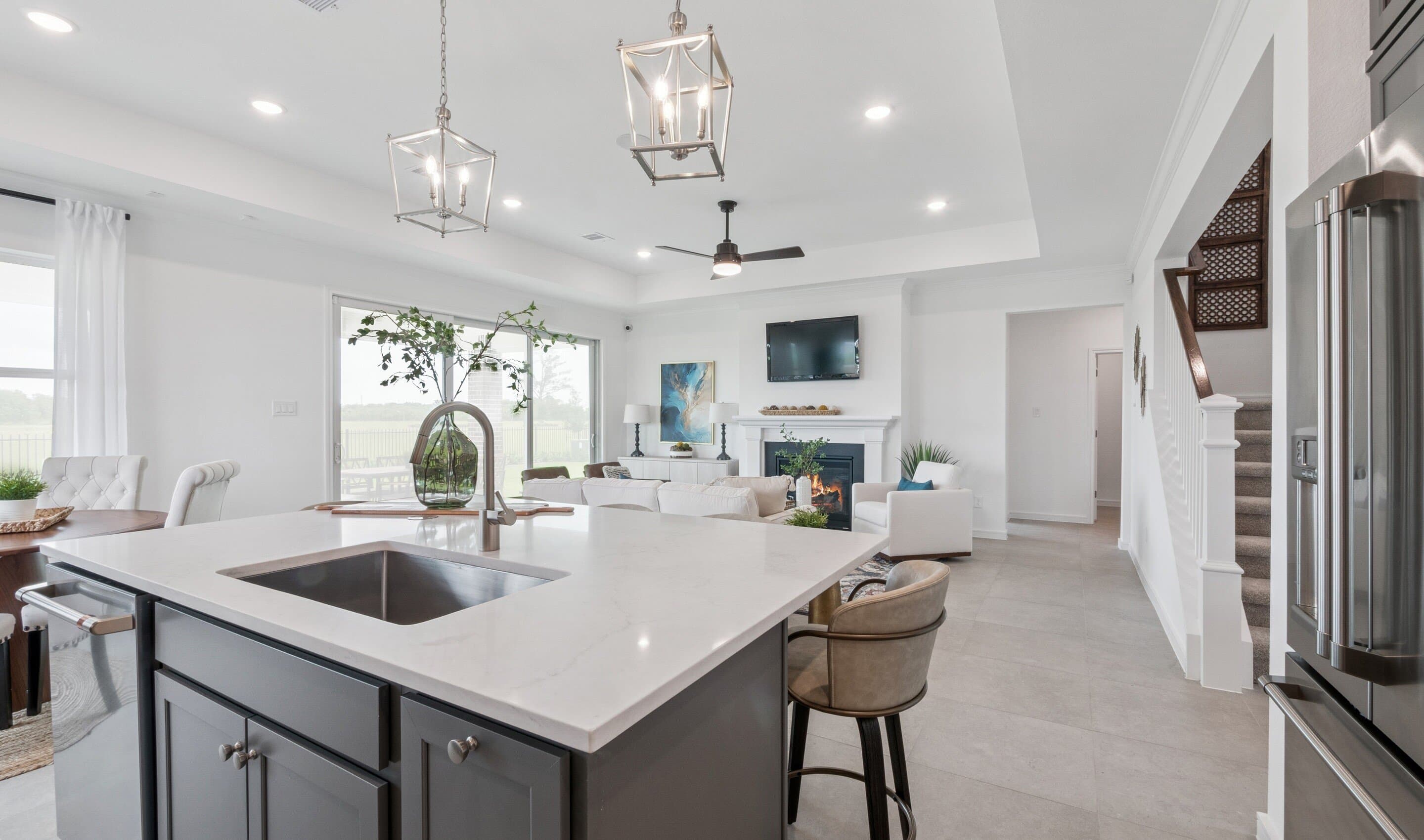 Kitchen includes central island with space for prep & dining