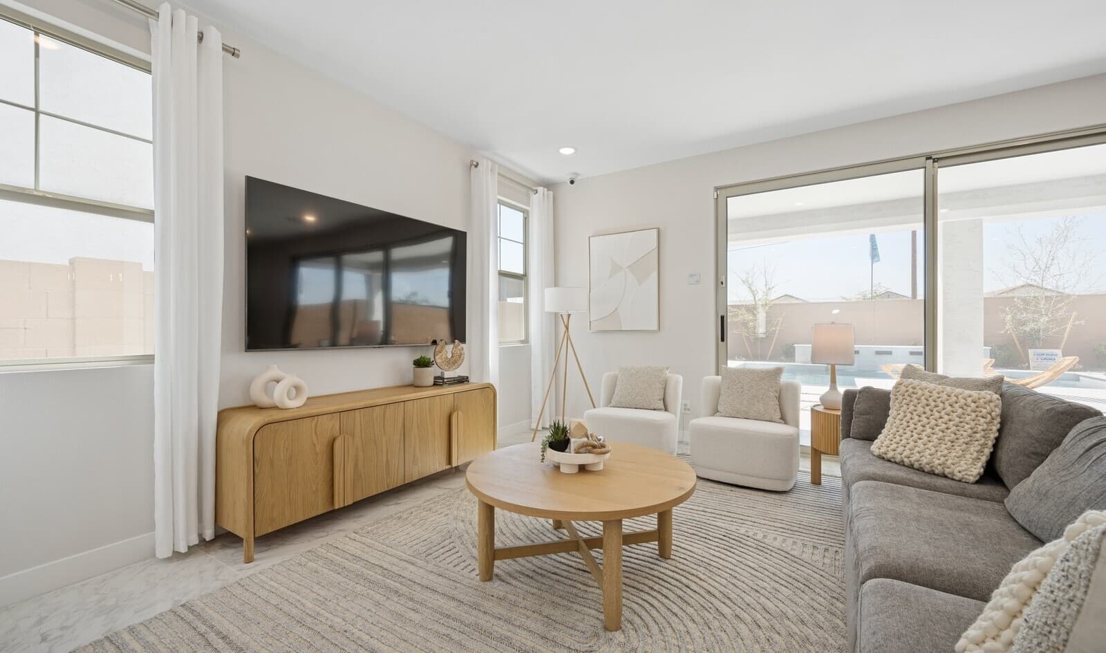 Great room with sliding glass door